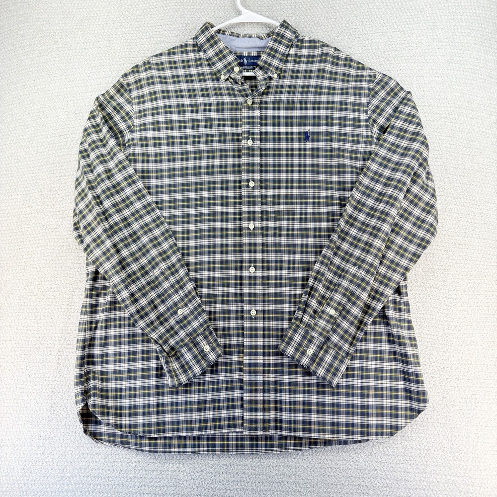 Polo Ralph Lauren Custom Fit Plaid Shirt Mens 2XL Multicolor Button Down Preppy